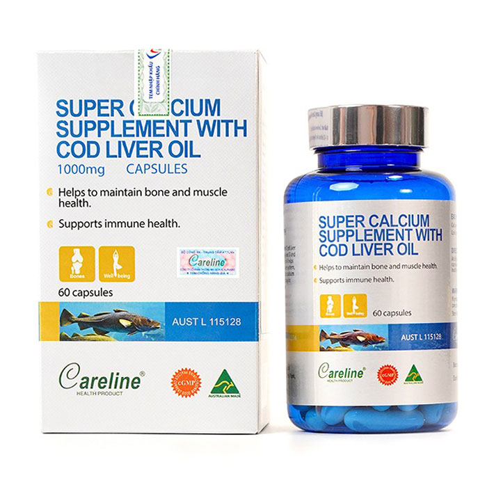 Super Calcium Supplement With Cod Liver Oil 1000mg 60 viên