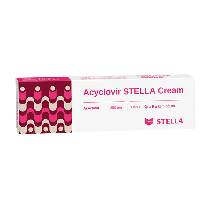 Acyclovir Stella Cream 250mg trị nhiễm virus Herpes 5g