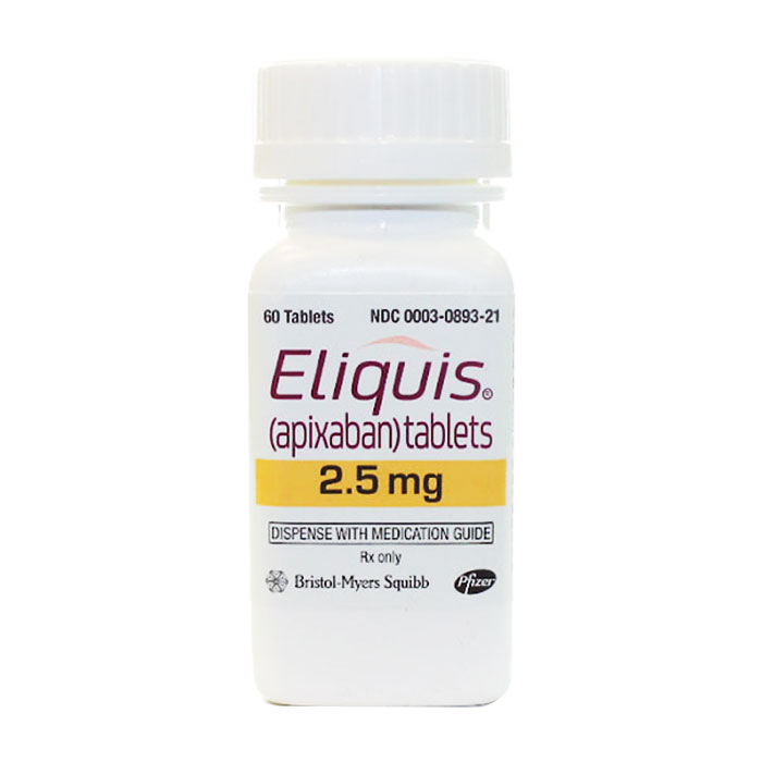 Apixaban 2.5mg Eliquis Pfizer 60 viên
