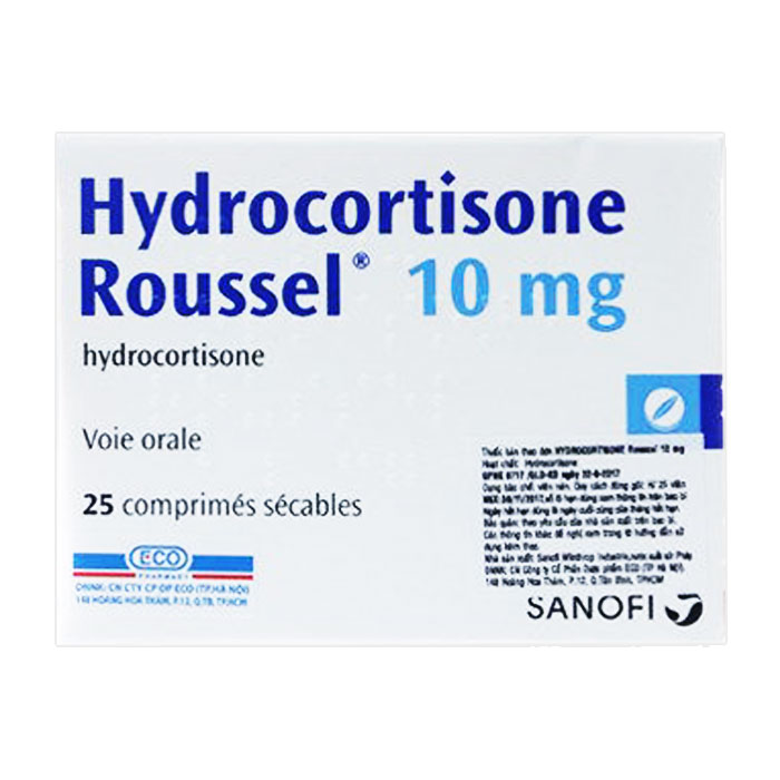 Hydrocortisone Roussel 10mg trị suy thượng thận 25 viên