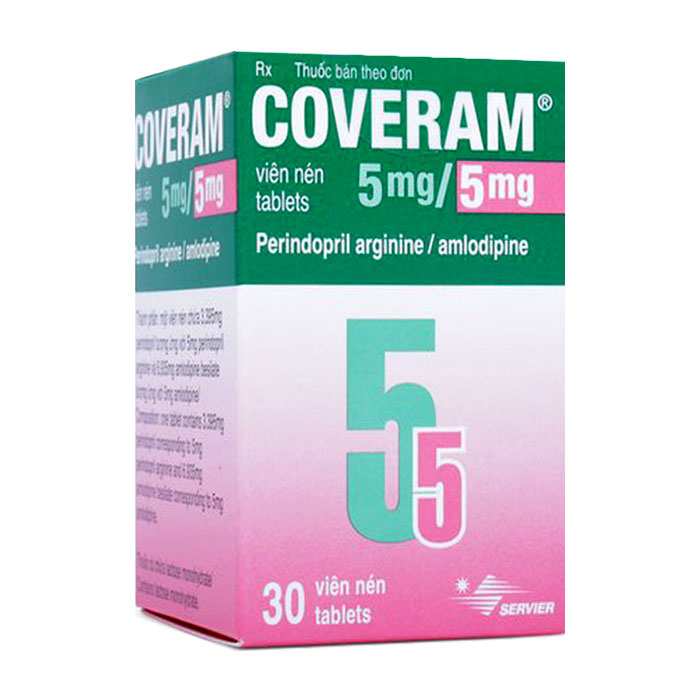 Coveram 5mg/5mg điều trị tăng huyết áp 30 viên