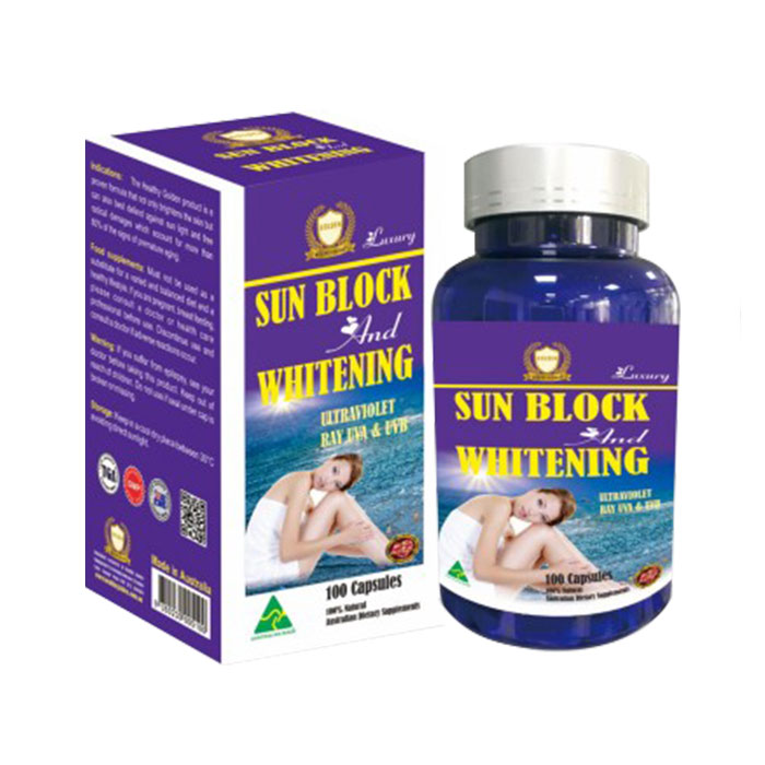 Sun Block And Whitening giúp trắng da 100 viên