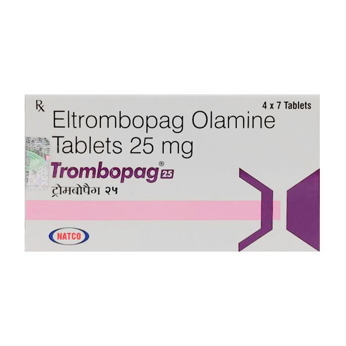 Trombopag 25mg trị xuất huyết giảm tiểu cầu 28 viên