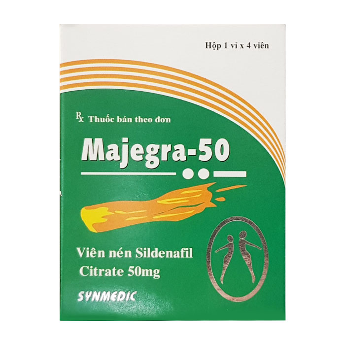 Majegra 50 mg điều trị rối loạn cương dương 4 viên