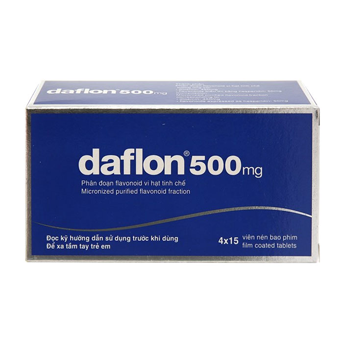 Daflon 500mg điều trị suy giãn tĩnh mạch 60 viên