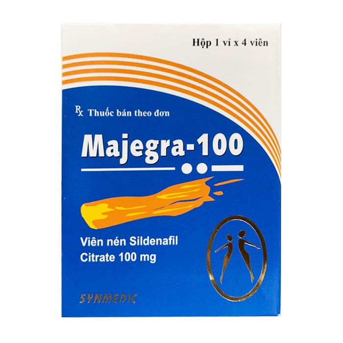 Majegra 100 mg điều trị rối loạn cương dương 4 viên