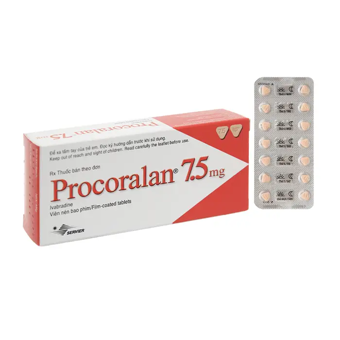 Thuốc đau thắt ngực, suy tim Procoralan 7.5mg
