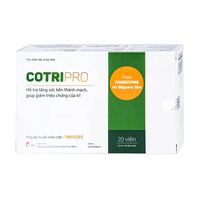 Cotripro hỗ trợ giảm triệu chứng trĩ Thái Minh 20 viên