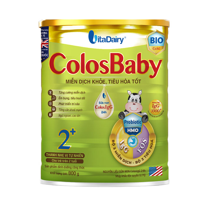 Sữa ColosBaby Bio Gold 2+ Vitadairy 800g