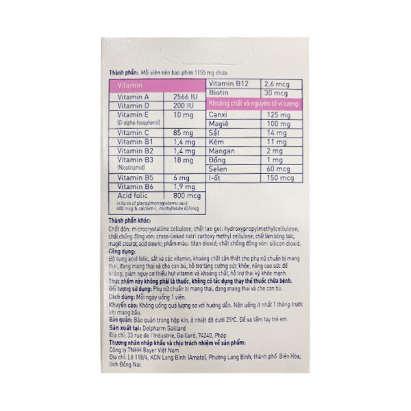 Elevit 30 viên - Bổ sung vitamin cho phụ nữ mang thai - 84pharmacy