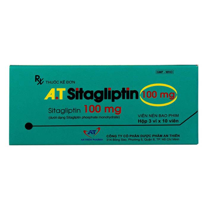 A.T Sitagliptin 100mg cải thiện kiểm soát đường huyết 30 viên