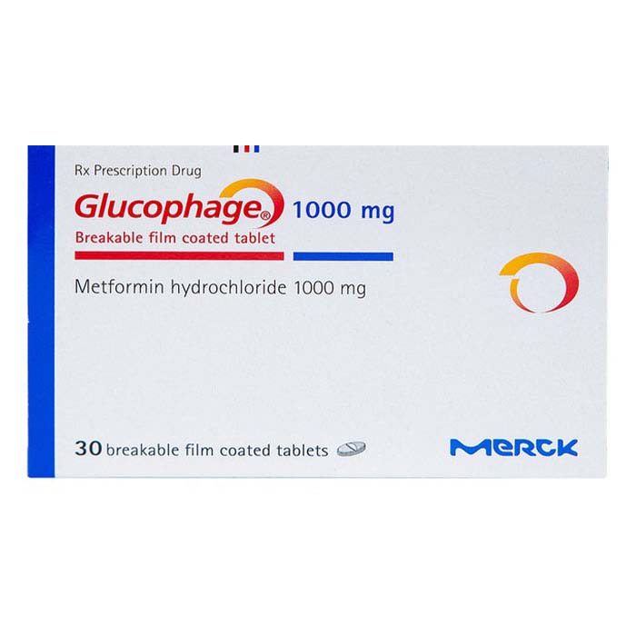 Glucophage 1000mg Merck điều trị đái tháo đường 30 viên