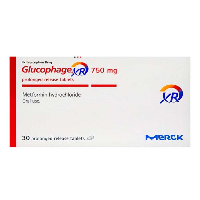 Glucophage XR 750mg Merck điều trị tiểu đường 30 viên