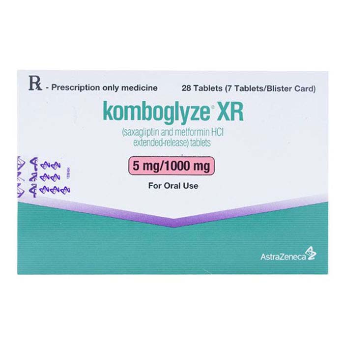 Komboglyze XR 5mg/1000mg AstraZeneca hỗ trợ kiểm soát đường huyết 28 viên