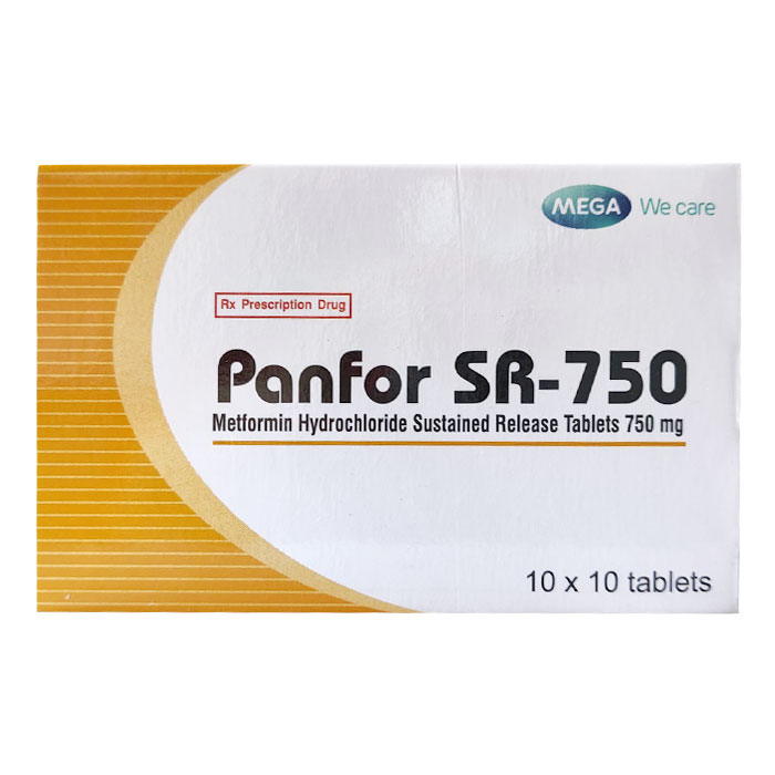 Panfor SR-750 MEGA kiểm soát đường huyết tiểu đường 100 viên