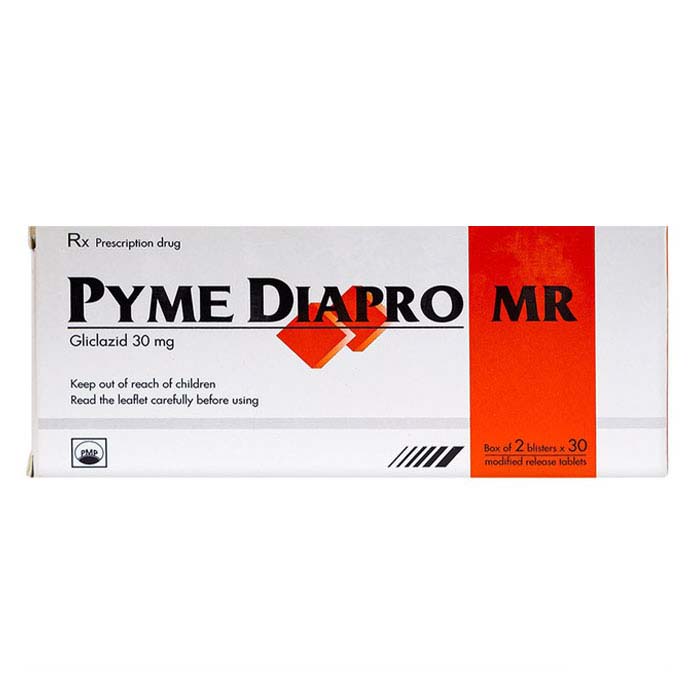 Pyme Diapro MR 30mg Pymepharco điều trị bệnh đái tháo đường 60 viên