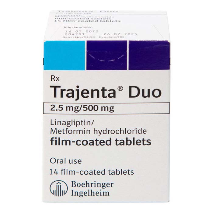 Trajenta Duo 2.5mg/500mg Boehringer điều trị đái tháo đường 14 viên