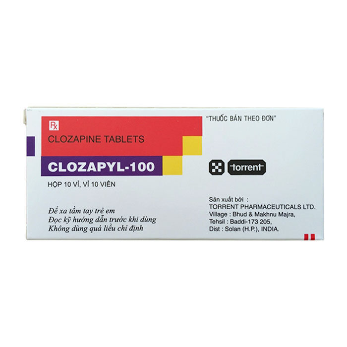 Clozapyl 100mg Torrent điều trị tâm thần phân liệt