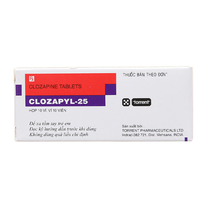Clozapyl 25mg Torrent điều trị tâm thần phân liệt