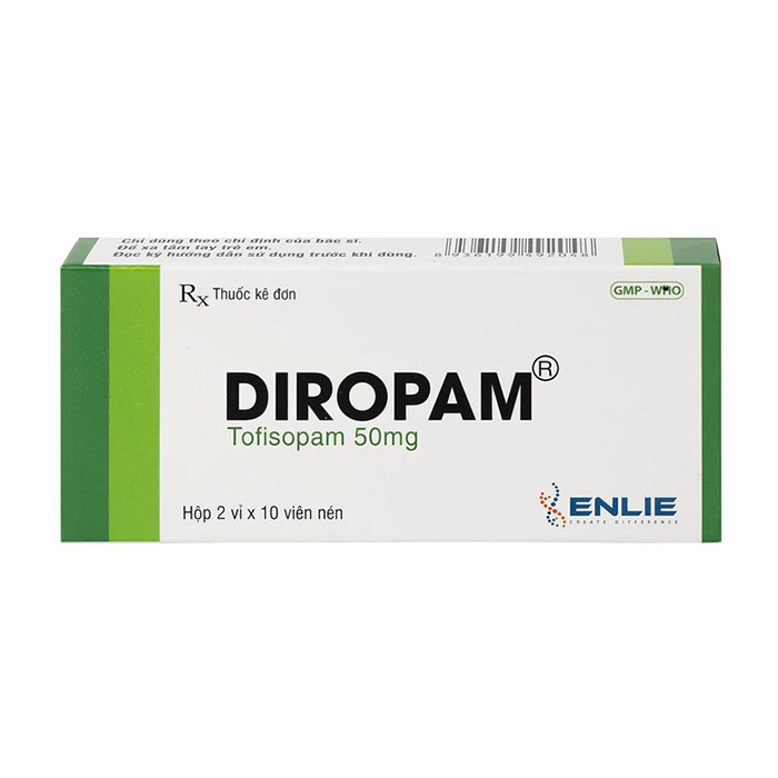 Diropam 50mg Enlie điều trị triệu chứng đau thắt ngực giả