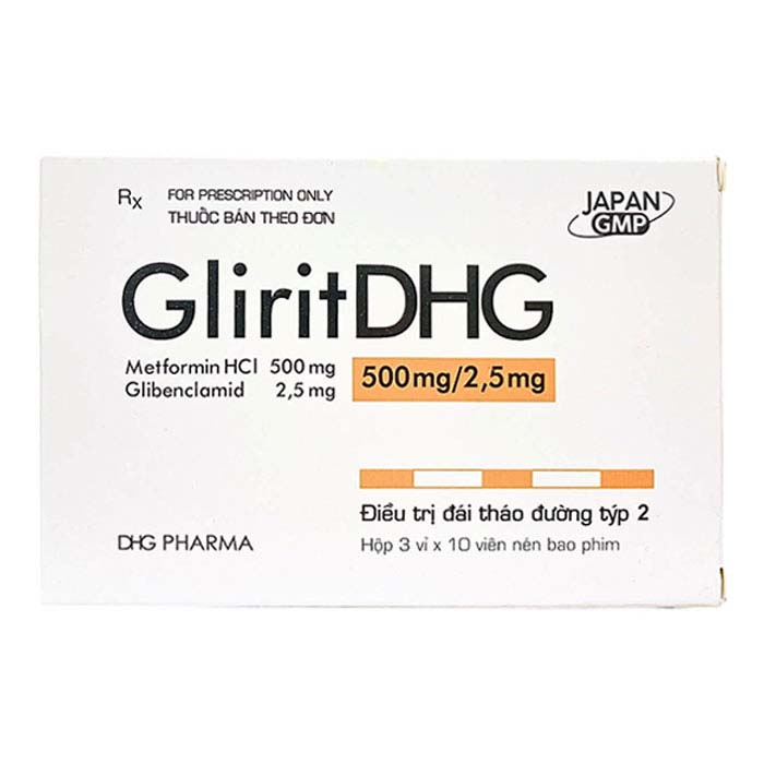 GliritDHG 500mg/2.5mg điều trị tiểu đường 30 viên