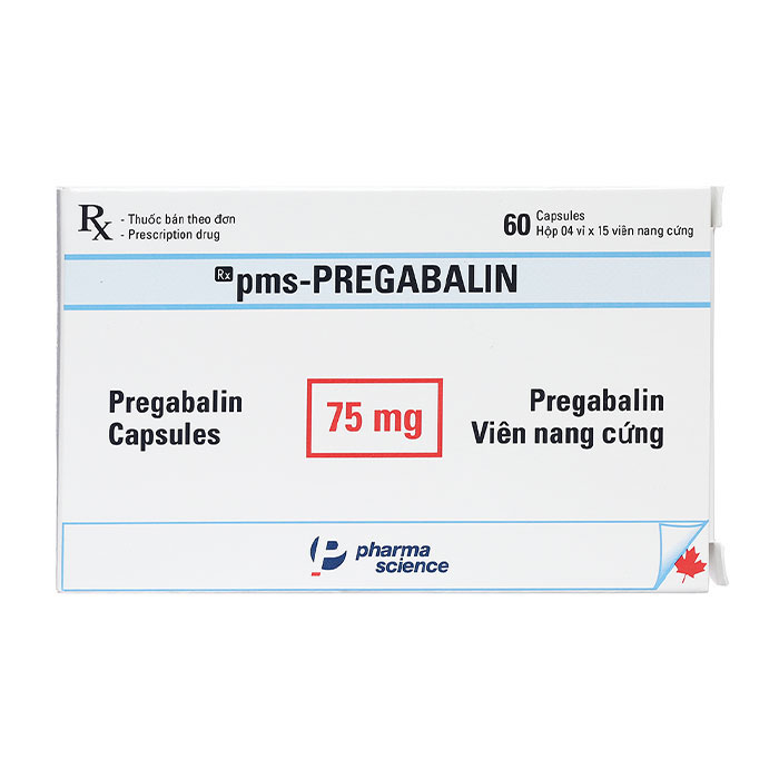 pms-Pregabalin 75mg Pharmascience điều trị đau thần kinh, động kinh