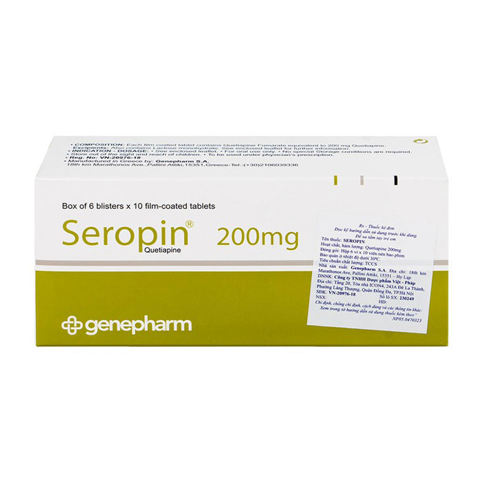 Seropin 200mg Genepharm điều trị trầm cảm