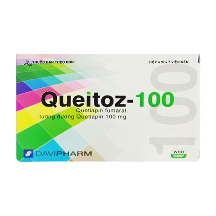 Queitoz 100 Davipharm điều trị tâm thần phân liệt, rối loạn lưỡng cực